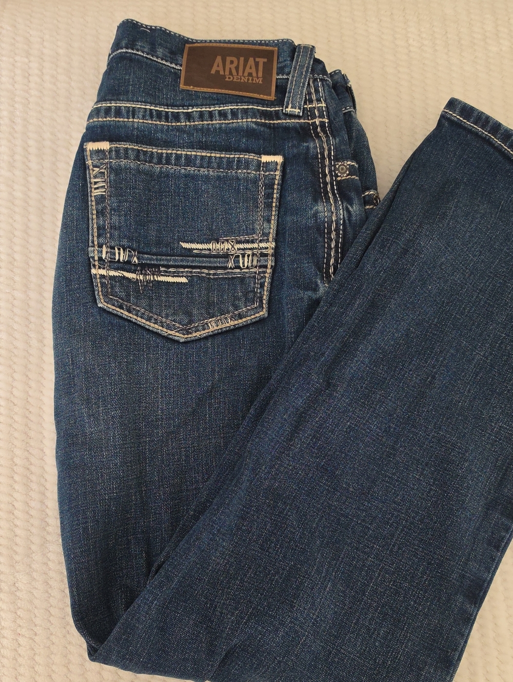 Ariat Blue Distressed Pocket Denim Jeans